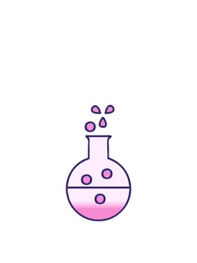 Bir kimya tüpünün gölgeli karikatürünün yükseliş ve yüzme animasyonu