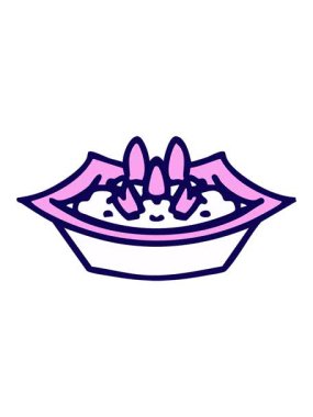 Kare kasede geleneksel Japon pilav yemeğinin neon ışığı animasyonu