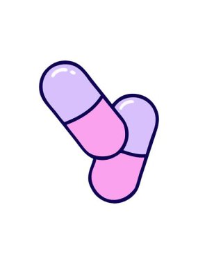 Çizgi film haplarının neon ışık efektleri