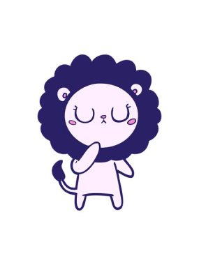 Çizgi film aslanının hareketli animasyonu