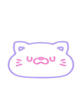 Küçük şirin bir kedi suratlı ikonun çizgi karalamalarının hareketli animasyonu