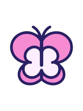 Basit ama sevimli kelebek çizgi filminin hareketli animasyonu