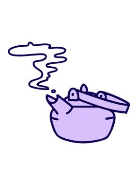 Neon ışık efektleri sıcak Japon çaydanlığının buharlı tasarımı.