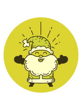 Dövme tarzının renkli animasyonu Mutlu Noel Baba Noel Baba karakteri