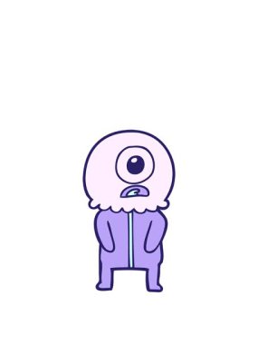 Bir Tepegöz uzaylı uzay adamının animasyonunu genişletiyorum.