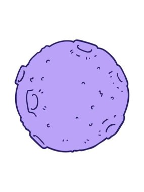 Karikatür ay çiziminin hareketli animasyonu