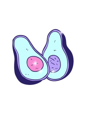 Avokado karikatürünün ışıltı etkisi