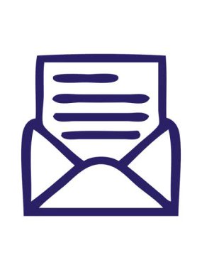 Bir harf ve zarf simgesinin karikatürünü çizerek hareket animasyonu