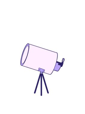 Çizgi film büyük teleskopunun zıplama hareketi animasyonu