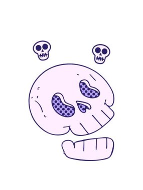 Çizgi roman tarzı tuhaf kafatası animasyonu