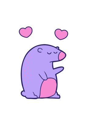 dönen kalpler Kawaii ayı çizgi filminin animasyonu