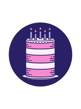 Doğum günü pastasının karalamalarının hareketli animasyonu