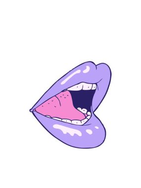 Ağzı açık çizgi filmin hareketli animasyonu