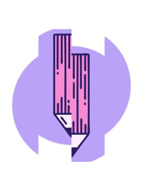 Bir kalem tasarımı resminin bölünmüş hareket canlandırması