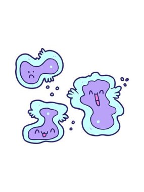 Çizgi film hücrelerinin dizaynının basınçlı canlandırması