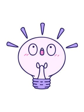 Parlayan bir elektrik ampulünün karikatürünün titreşimli hareketi