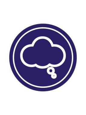 Düşünce baloncuğu dairesel simgesinin dikkat çekici animasyonu