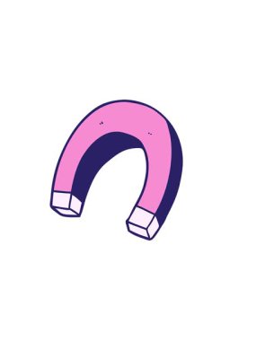 Mıknatıs karikatür elementinin yatay titreşimli animasyonu