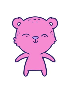 Neşeli ayı çizgi filminin hareketli animasyonu