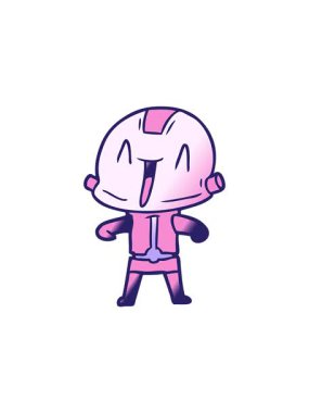 Çizgi film cyborgunun satış animasyonu