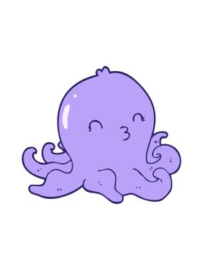 Çizgi film ahtapotunun hareketli animasyonu