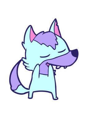 Karikatür kurdunun gülüşünün titreşimli hareketi