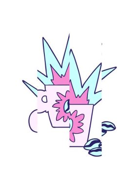 Karikatür espresso kahvenin hareketli animasyonu