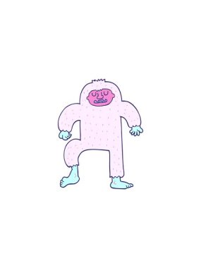 Çizgi film kocaayağın gösterişli satış animasyonu