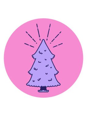 Dövme biçimi çam ağacının simgesinin canlandırma efektini göster