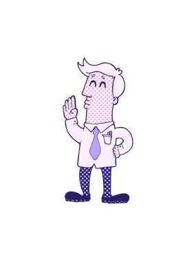 Karikatür işadamının titreşimli animasyonu