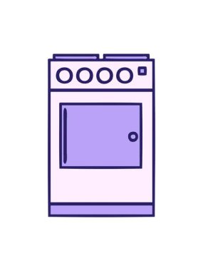 Şirin bir fırın ve fırın karikatürünün efekt canlandırması