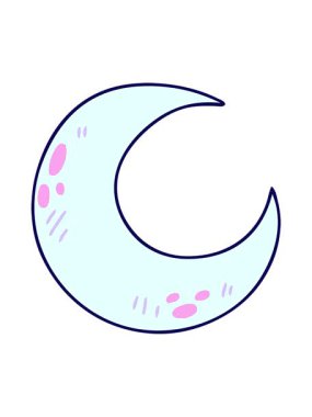 Garip çizgi film hilal ayının neon ışık efekti animasyonu