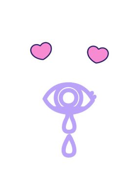 Ağlayan göz sembolünün dönen kalp animasyonu