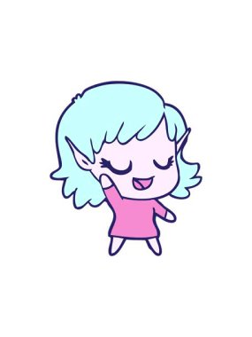 Mutlu elf kızının yıldız patlaması etkisi animasyonu