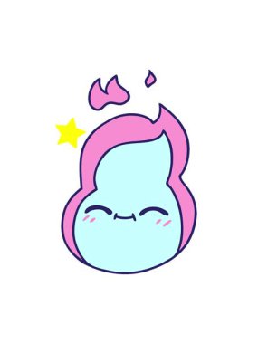 Parıldayan yıldızlar, Kawaii Ateş Ateşi çizgi filminin el yapımı animasyonunu etkiler.