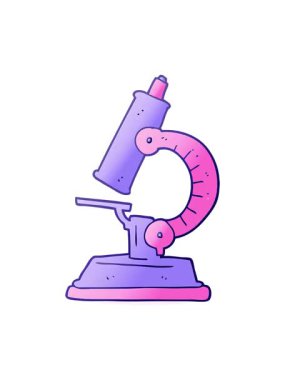 freehand çizilmiş mikroskobun pixelize etkisi canlandırması