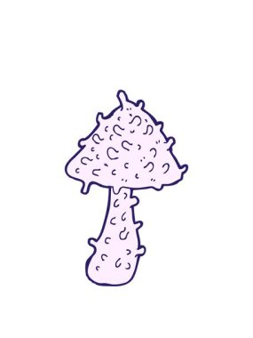 Bir mantarın çizgi film çiziminin animasyonunu genişletiyorum.