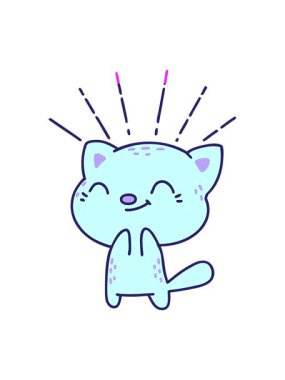 Geleneksel dövme stili gülümseyen kedi animasyonunu canlandırın.