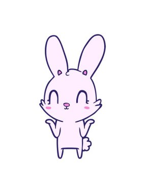 Sevimli çizgi film tavşan tasarımının parlak ışık efekti