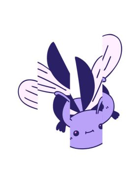 Uçan böceğin el çiziminin hareketli animasyonu.