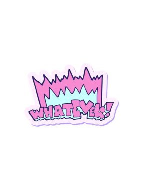 Dikkat çekici bir çizgi film çıkartması. Ne olursa olsun bağır.