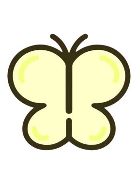 Basit eğlenceli kelebeğin renk animasyonu