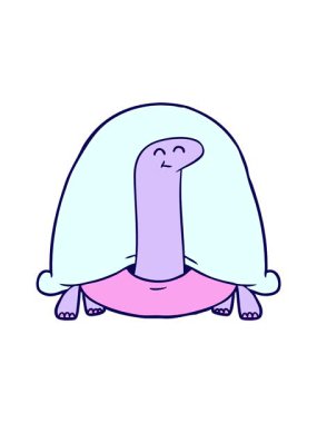 Kaplumbağa çizgi filminin neon ışık efekti animasyonu