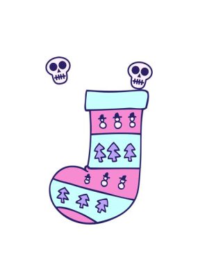 Yılbaşı çorabının çizgi filminin dönen kafatası animasyonu