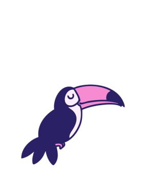 Brezilya Tukan kültür hayvan ikonu çiziminin animasyonunu genişletiyorum.