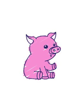 Oturan Domuz Tebeşiri Çiziminin Satış Animasyonu