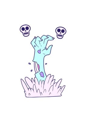 Kafatasını döndüren bir zombi çizgi filminin canlandırması mezardan kalkıyor.