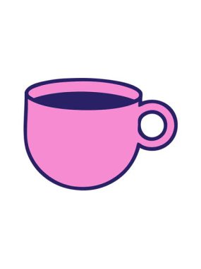 Bir fincan kahvenin dövme tasarımının titreşimli animasyonu