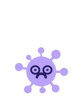 Üzgün bakışlı virüsün hareketli animasyonu