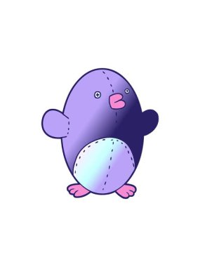 Oyuncak penguen çizgi filminin radyoaktif ışıldayan animasyonu